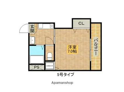 メープルコート(1K/3階)の間取り写真