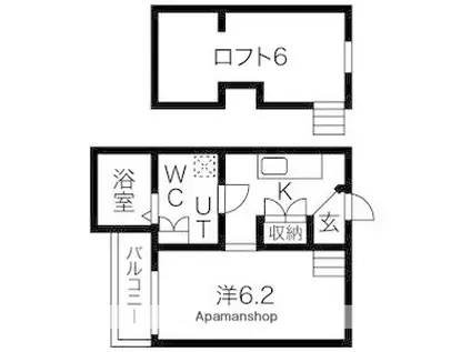 LEA HARE(1K/1階)の間取り写真