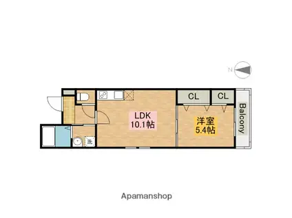 フジパレス堺北長尾(1LDK/1階)の間取り写真