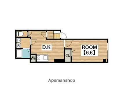 藤田ビル(1DK/2階)の間取り写真