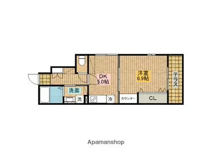 あんしん大浜北町(1DK/1階)の間取り写真