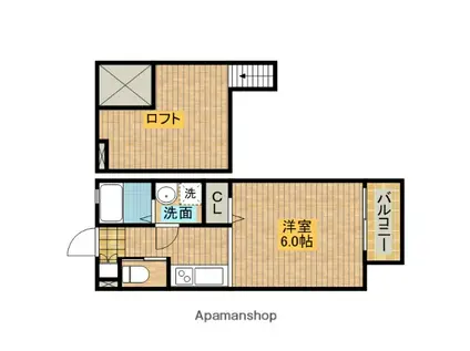 ヒルズ東雲B棟(ワンルーム/2階)の間取り写真