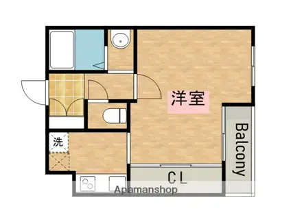 プランドール大浜(1K/3階)の間取り写真