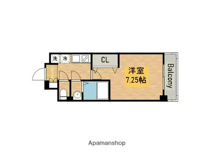 LUXEなかもず(1K/2階)の間取り写真