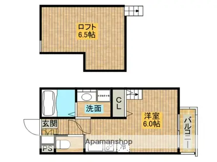 ANGE(1K/1階)の間取り写真