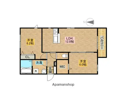 サウスERN COURT(2LDK/2階)の間取り写真