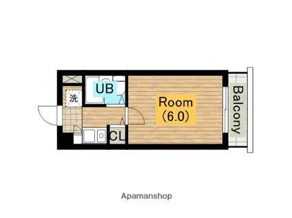 サンタフェ(1K/3階)の間取り写真