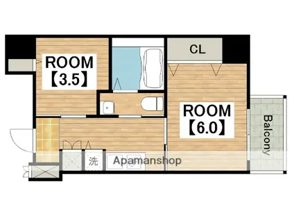 ディアコート宿屋町(1LDK/9階)の間取り写真