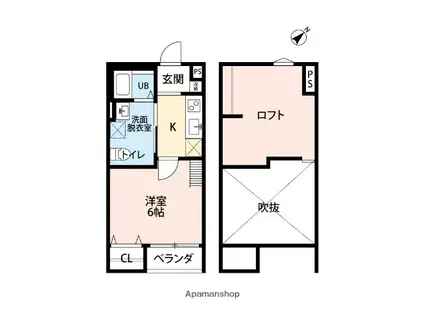 クレアーレ雅(1K/2階)の間取り写真