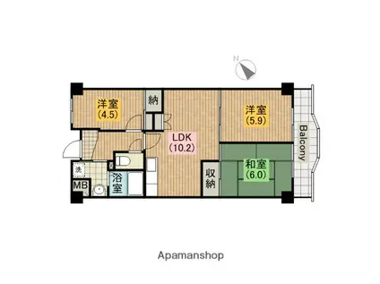 メゾン・ド・パラン(3LDK/3階)の間取り写真