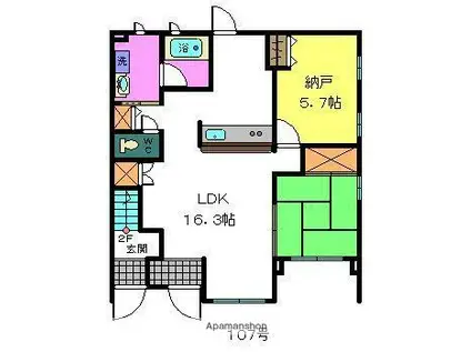 エンフィールド山田1(2LDK/2階)の間取り写真