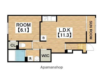 アリエッタ(1LDK/1階)の間取り写真