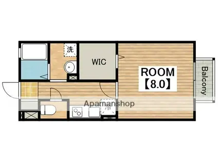 グリーンハイツ西之町(1K/2階)の間取り写真