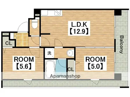 プレステージ11番館(2LDK/7階)の間取り写真