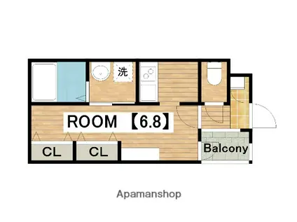 ジーイーサンク(ワンルーム/2階)の間取り写真