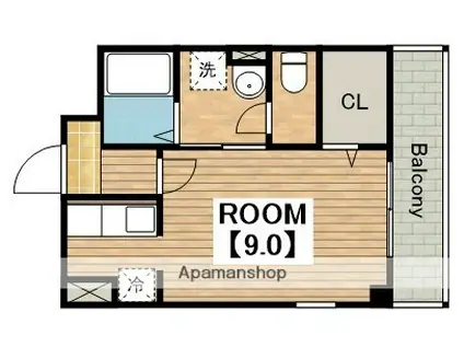 アクティヴM・M(1K/1階)の間取り写真