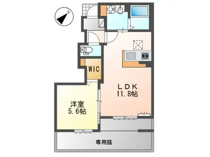 コンフォール桜(1LDK/1階)の間取り写真