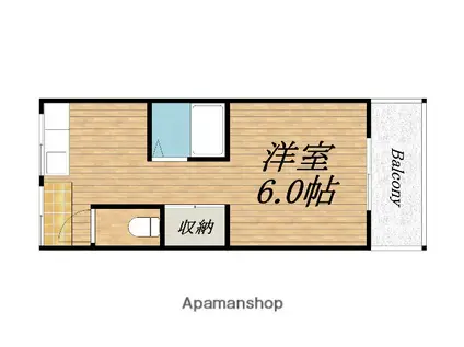 諏訪ノ森アパート(ワンルーム/2階)の間取り写真