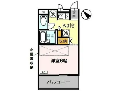 ASAHI(1K/1階)の間取り写真