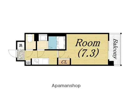 フォーリアライズ北三国ヶ丘(1K/9階)の間取り写真