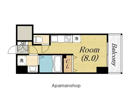 ルミノーサ堺(ワンルーム/5階)の間取り写真