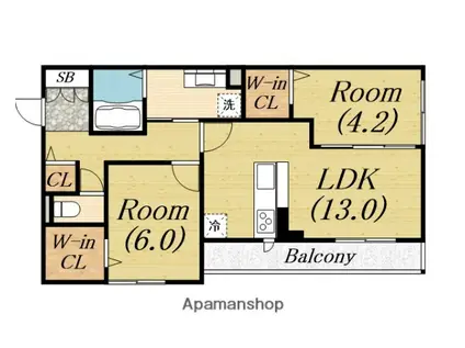 パサログランデ百舌鳥本町3丁(2LDK/2階)の間取り写真