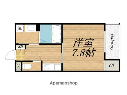 エアフォース大鳥(1K/3階)の間取り写真
