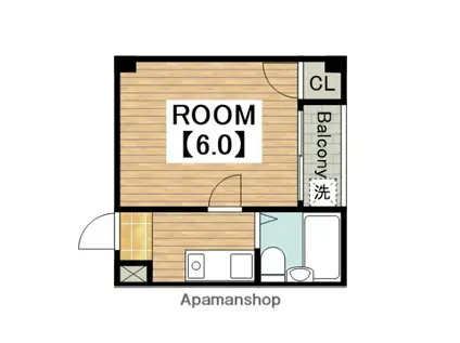 サンライズ鳳(1K/4階)の間取り写真