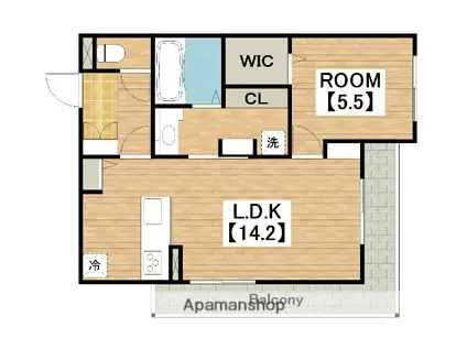 パサログランデ賑町(1LDK/2階)の間取り写真