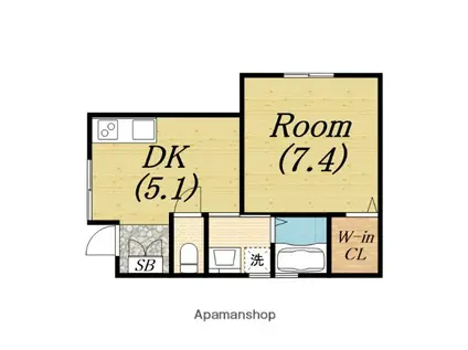 RENBO HOUSE(1DK/1階)の間取り写真