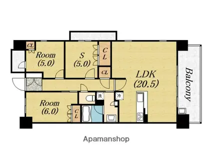 ローレルコート上野芝町四丁(2SLDK/3階)の間取り写真