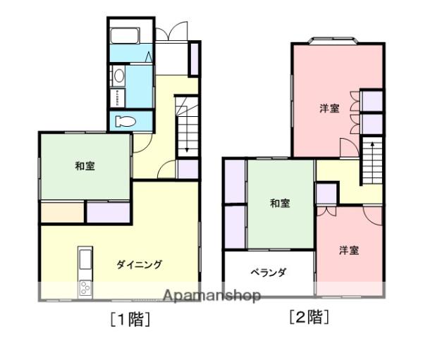 和歌山線 名手駅 徒歩16分 2階建 築36年(4LDK)の間取り写真