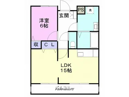 和歌山線 岩出駅 徒歩39分 9階建 築33年(1LDK/2階)の間取り写真