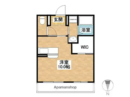 阪和線 六十谷駅 徒歩7分 2階建 築21年(ワンルーム/2階)の間取り写真