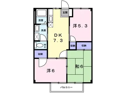 プロムナード菖蒲Ⅱ(3DK/1階)の間取り写真