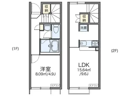 レオネクスト格Ⅱ(1LDK/1階)の間取り写真