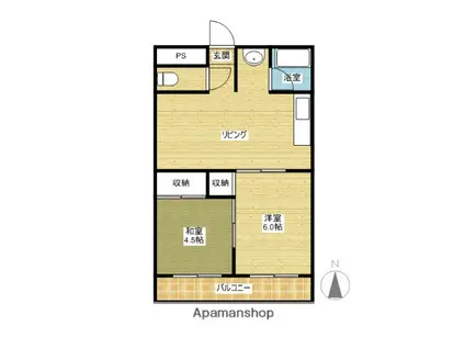 和歌山線 岩出駅 徒歩20分 3階建 築41年(2LDK/2階)の間取り写真