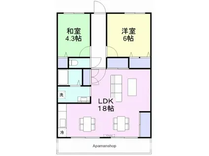 和歌山線 下井阪駅 徒歩17分 10階建 築33年(2LDK/8階)の間取り写真