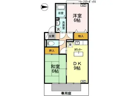 セジュールたつみ(2DK/1階)の間取り写真