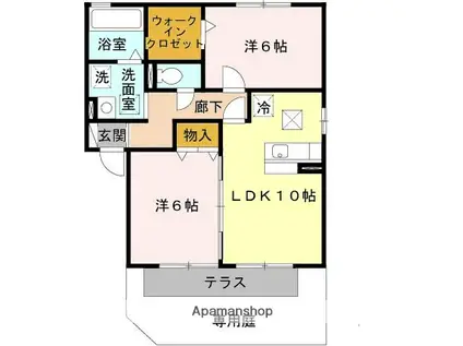 和歌山線 岩出駅 徒歩45分 2階建 築21年(2LDK/1階)の間取り写真