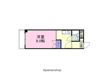 和歌山線 岩出駅 徒歩18分 6階建 築37年(ワンルーム/5階)の間取り写真