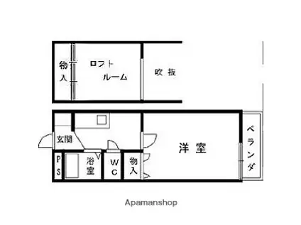和歌山線 下井阪駅 徒歩34分 2階建 築29年(1K/1階)の間取り写真