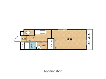 和歌山線 岩出駅 徒歩15分 5階建 築26年(1K/2階)の間取り写真