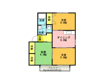 和歌山線 打田駅 徒歩20分 2階建 築25年(3DK/1階)の間取り写真