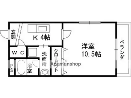 グリーンフォーリスト(1K/1階)の間取り写真