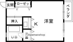 和歌山線 打田駅 徒歩18分 3階建 築33年(1K/3階)の間取り写真