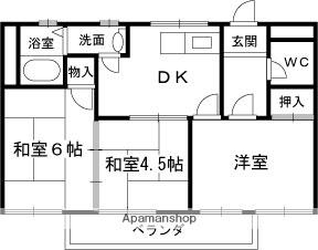 和歌山線 打田駅 徒歩18分 3階建 築33年(3DK/2階)の間取り写真