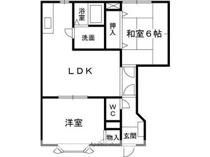 和歌山線 岩出駅 徒歩41分 2階建 築28年(2LDK/1階)の間取り写真