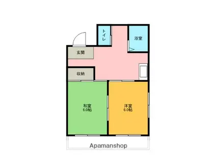 エクシード紀伊B棟(2DK/3階)の間取り写真