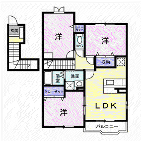 和歌山線 粉河駅 徒歩8分 2階建 築22年(3LDK/2階)の間取り写真